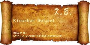 Kinszker Botond névjegykártya