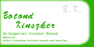 botond kinszker business card